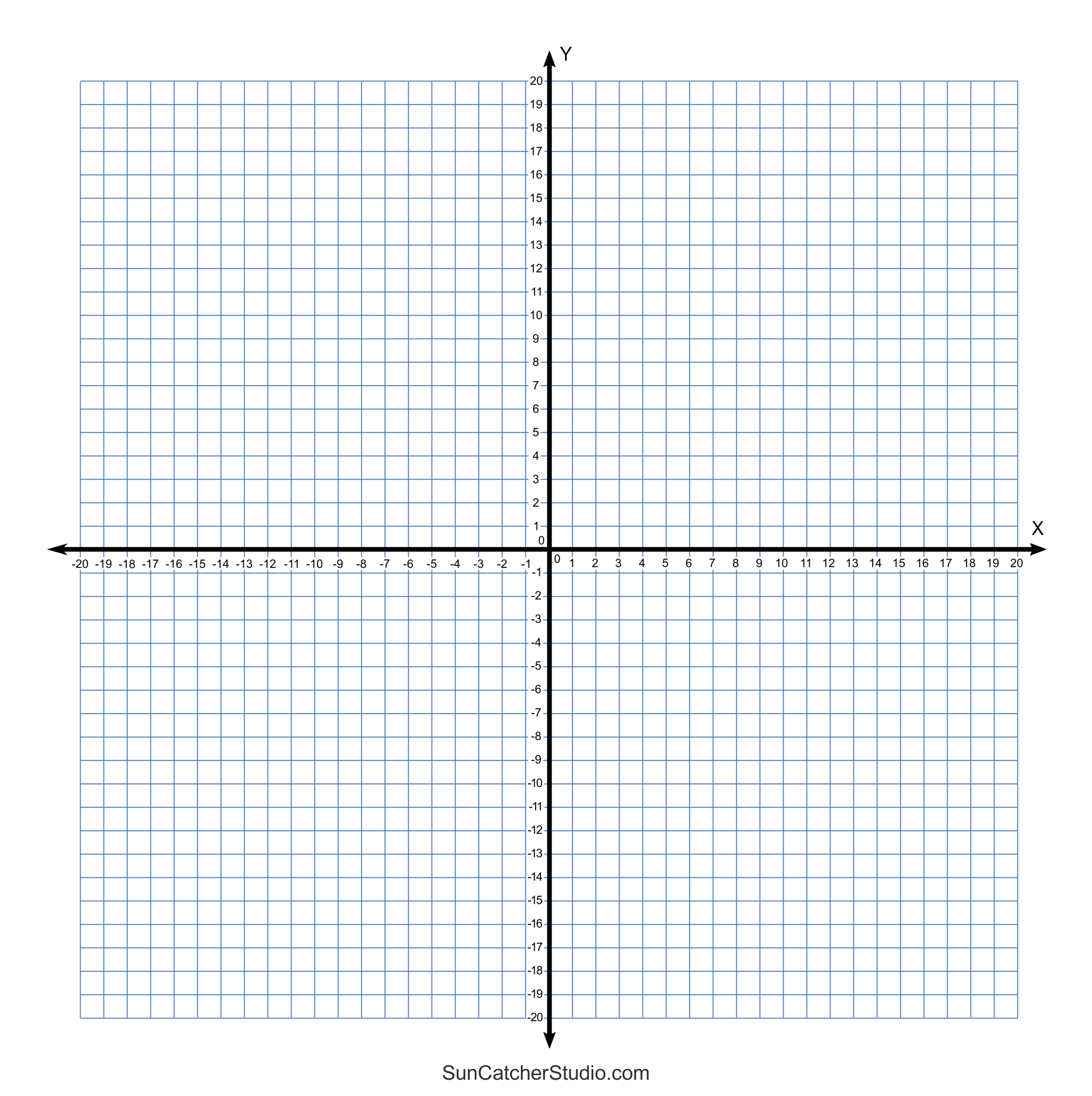 Grid Paper (Printable 4 Quadrant Coordinate Graph Paper Templates pertaining to Free Printable Graph Paper With Numbers