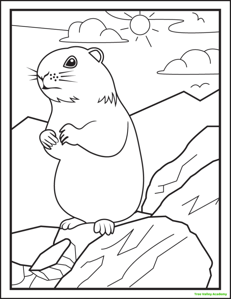 Groundhog Day Coloring Pages - Tree Valley Academy for Groundhog Day Coloring Pages Free Printable