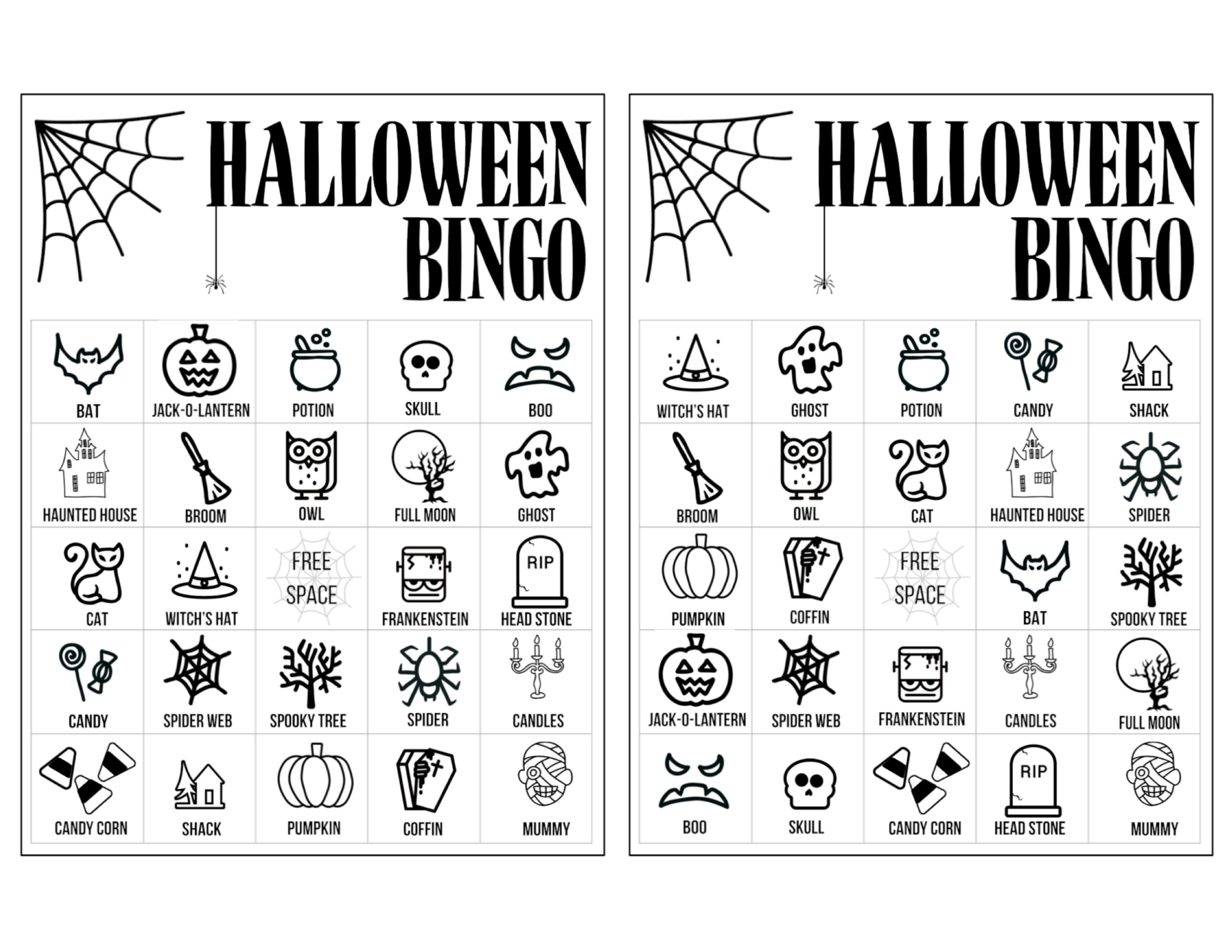 Halloween Bingo Printable Game Cards Template - Paper Trail Design regarding Free Printable Halloween Bingo Cards