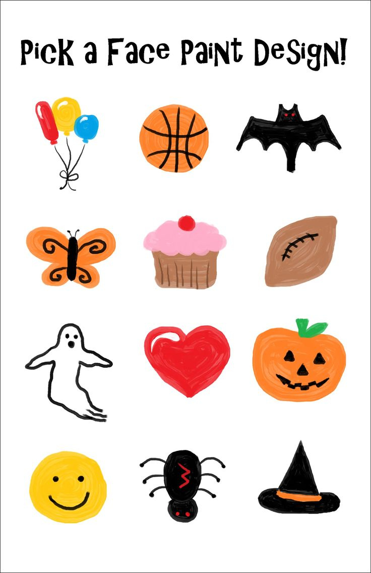 Halloween Face Painting Ideas For Kids inside Free Printable Stencils for Face Painting