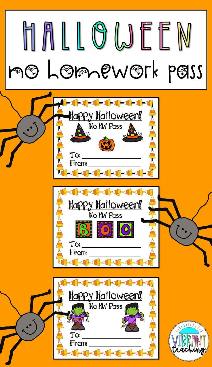 Halloween Homework Pass for Free Printable Halloween Homework Pass