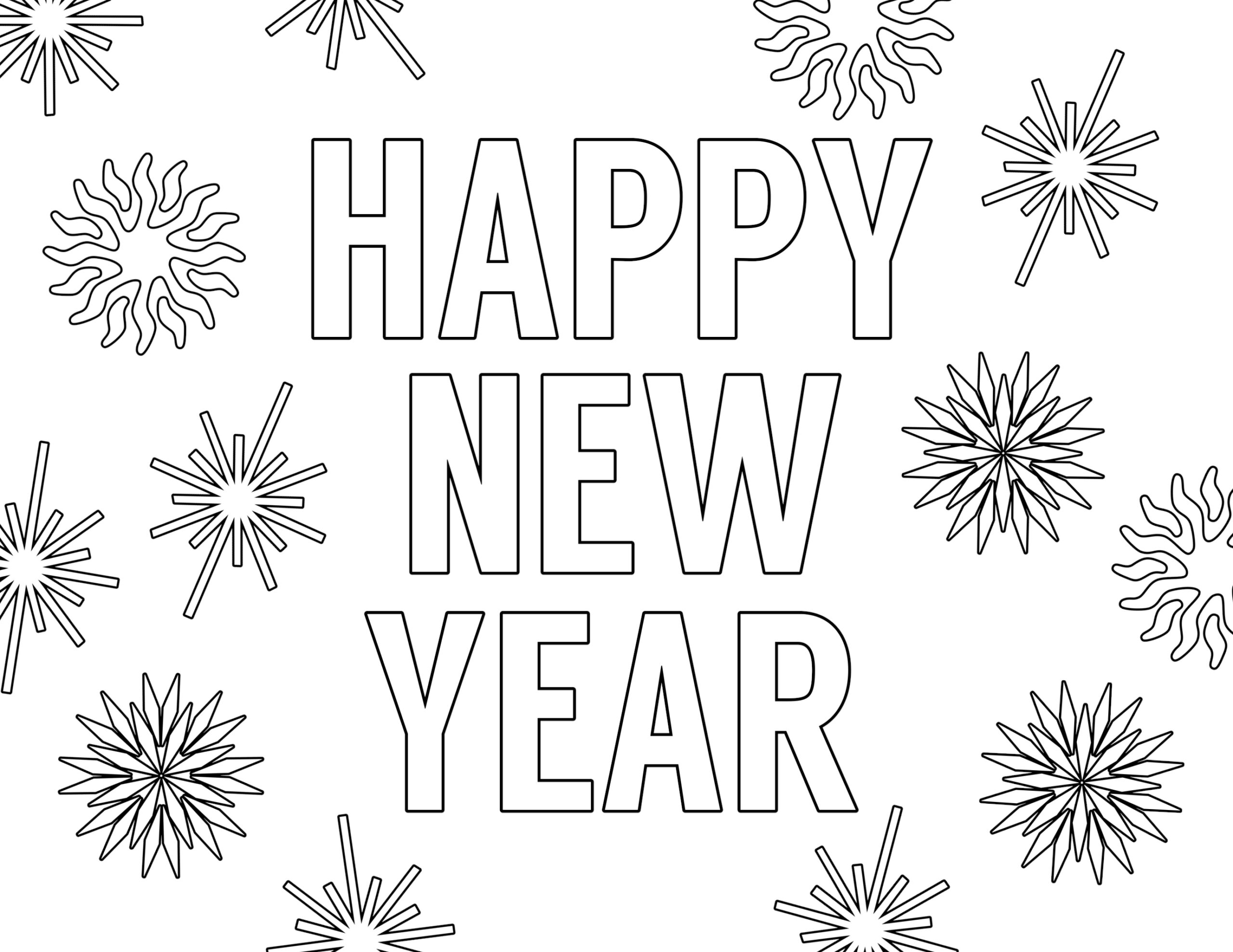 Happy New Year Coloring Pages Free Printable - Paper Trail Design for New Year Coloring Pages Free Printables