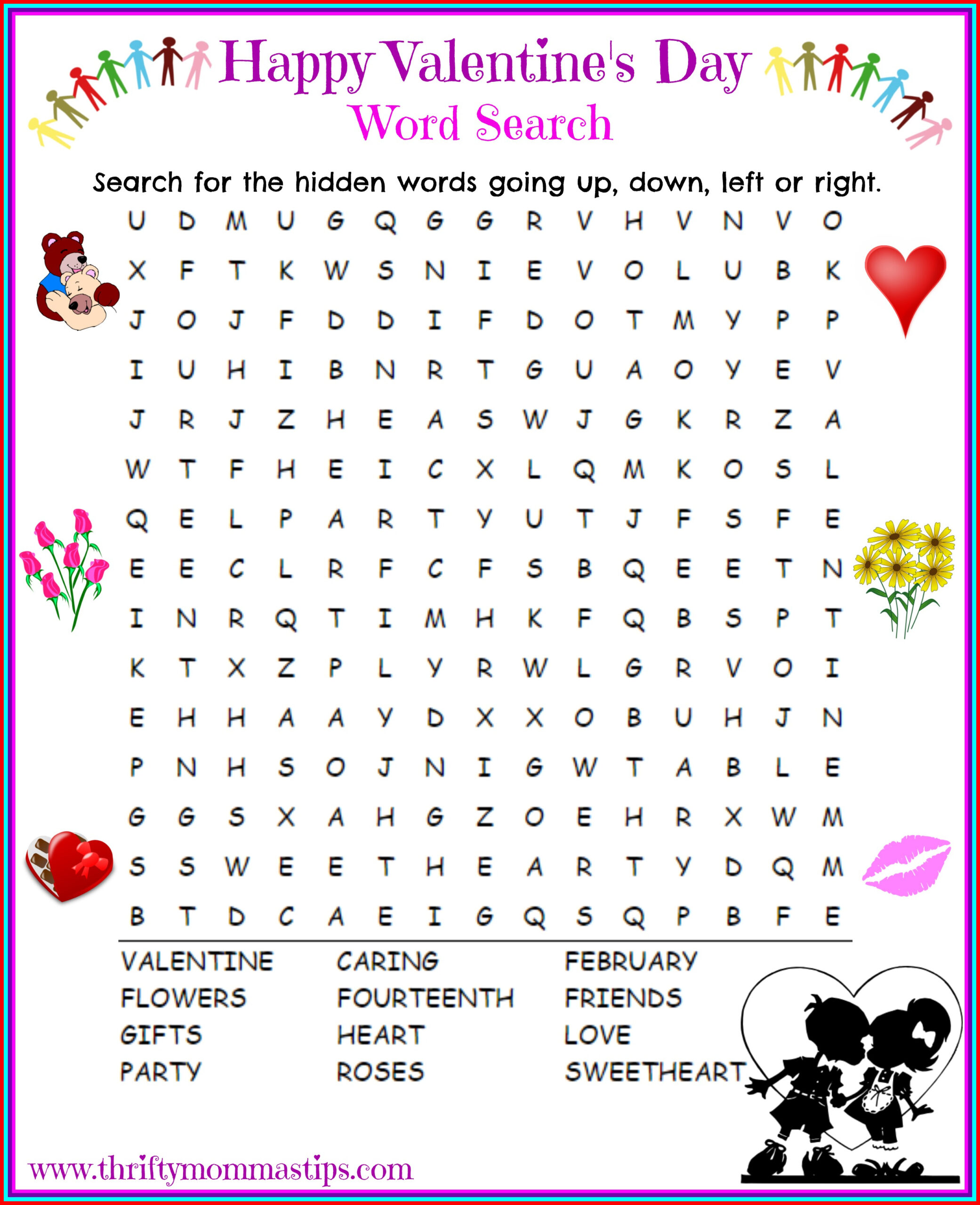 Happy Valentine&amp;#039;S Day Word Search Printable — Thrifty Mommas Tips with regard to Free Printable Valentine Word Search For Adults