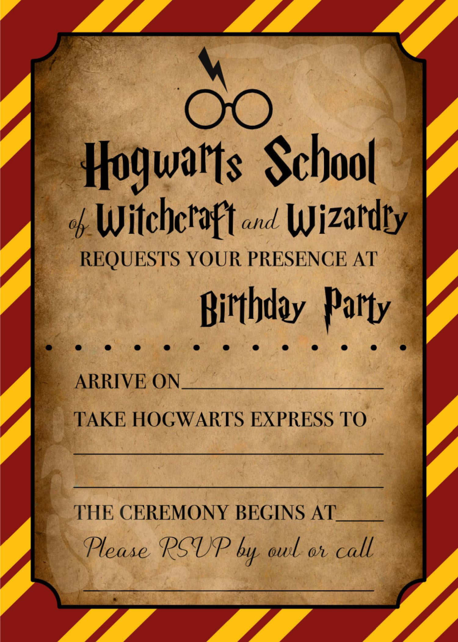 Harry Potter Invitations (Free Printables) | Fun Money Mom within Harry Potter Birthday Invitations Free Printable