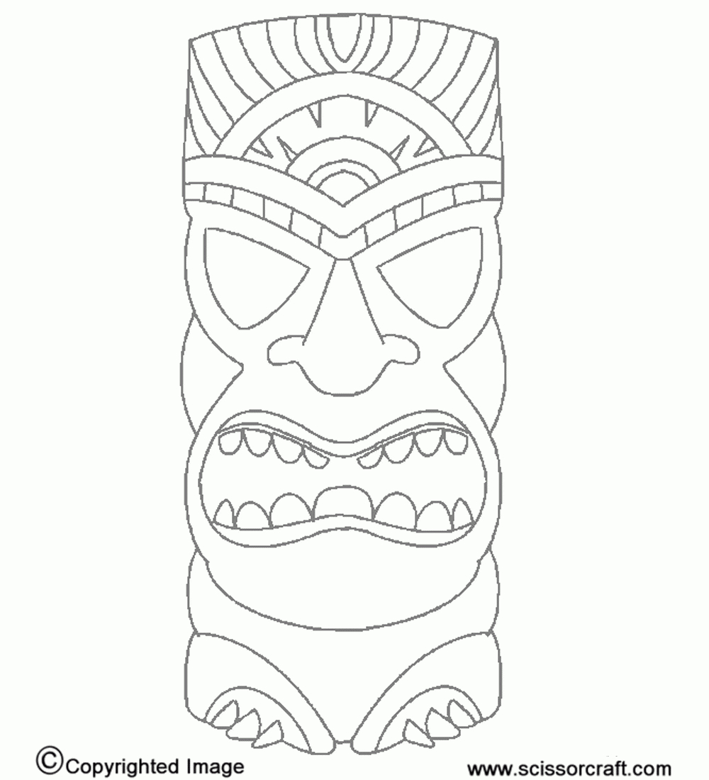 Hawaiian Tiki Masks Coloring Pages Sketch Coloring Page | Tiki for Tiki Coloring Pages Free Printables