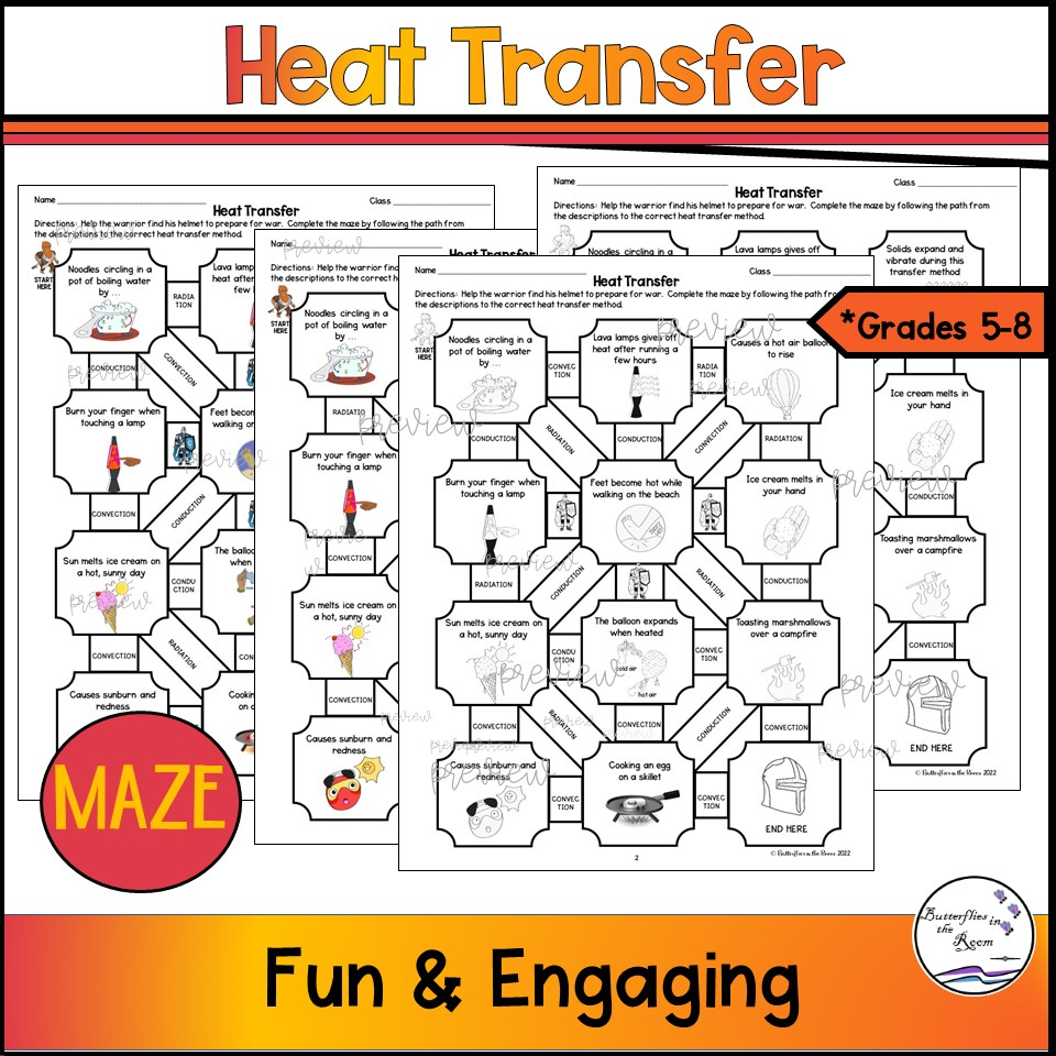 Heat Transfer Methods Review Worksheet - Classful inside Free Printable Heat Transfer Worksheets