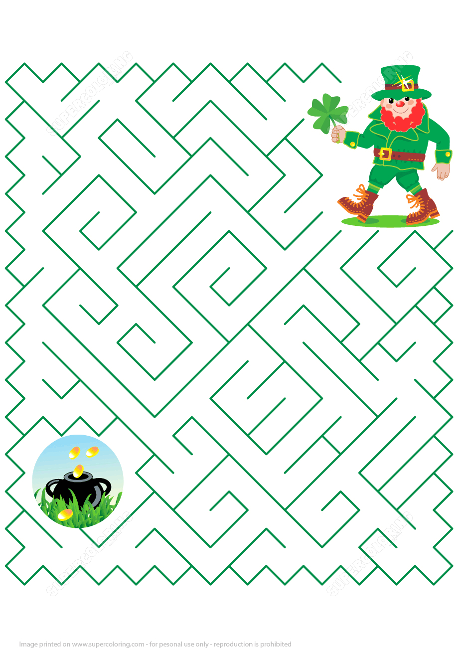 Help-Find-The-Leprechaun-Find-His-Pot-Of-Gold-St-Patricks-Day-Maze inside Free Printable St Patrick&amp;#039;S Day Mazes