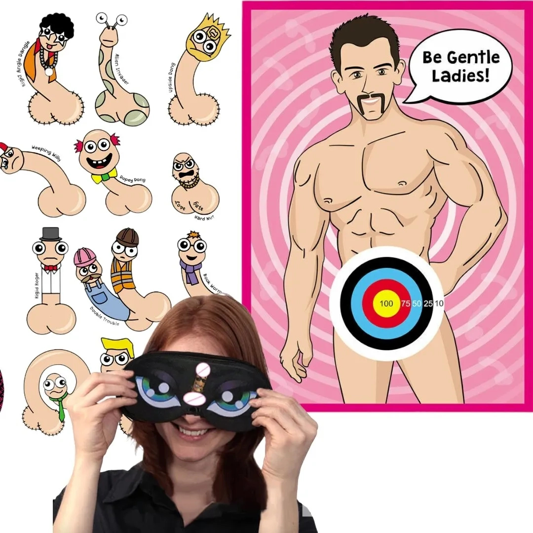 Hen Party Game Junk On The Hunk Pin The Willy 12 Players Quiz &amp;amp; Card Games Pack inside Pin The Junk On The Hunk Free Printable