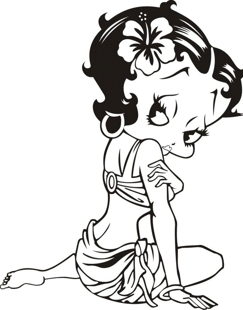 Here, In These Betty Boop Theme Coloring Pages, The Character Is within Free Printable Betty Boop