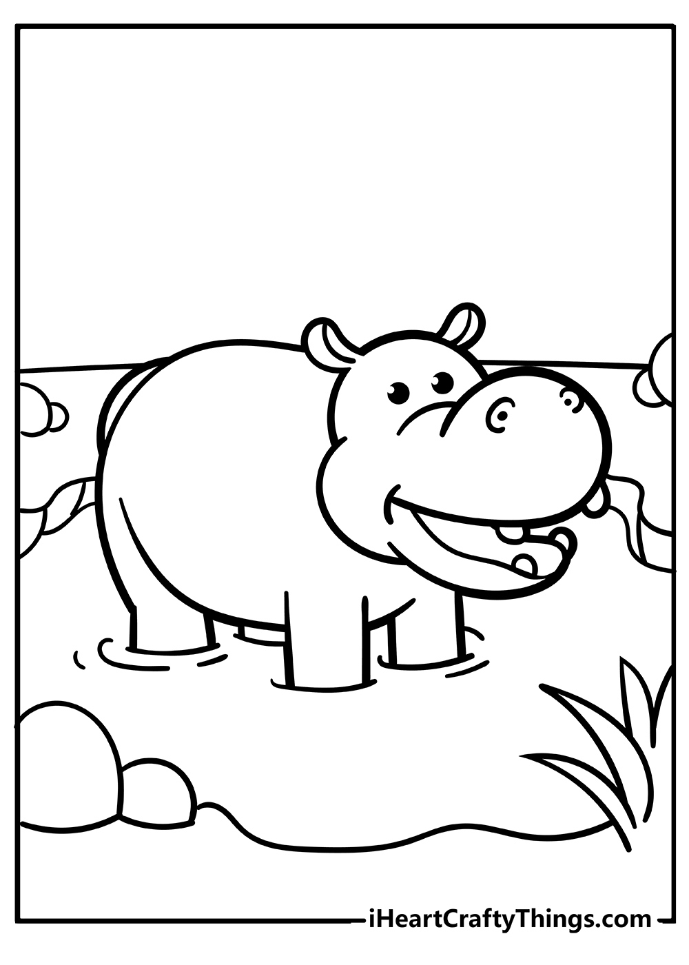 Hippo Coloring Pages (100% Free Printables) for Free Printable Hippo Coloring Pages