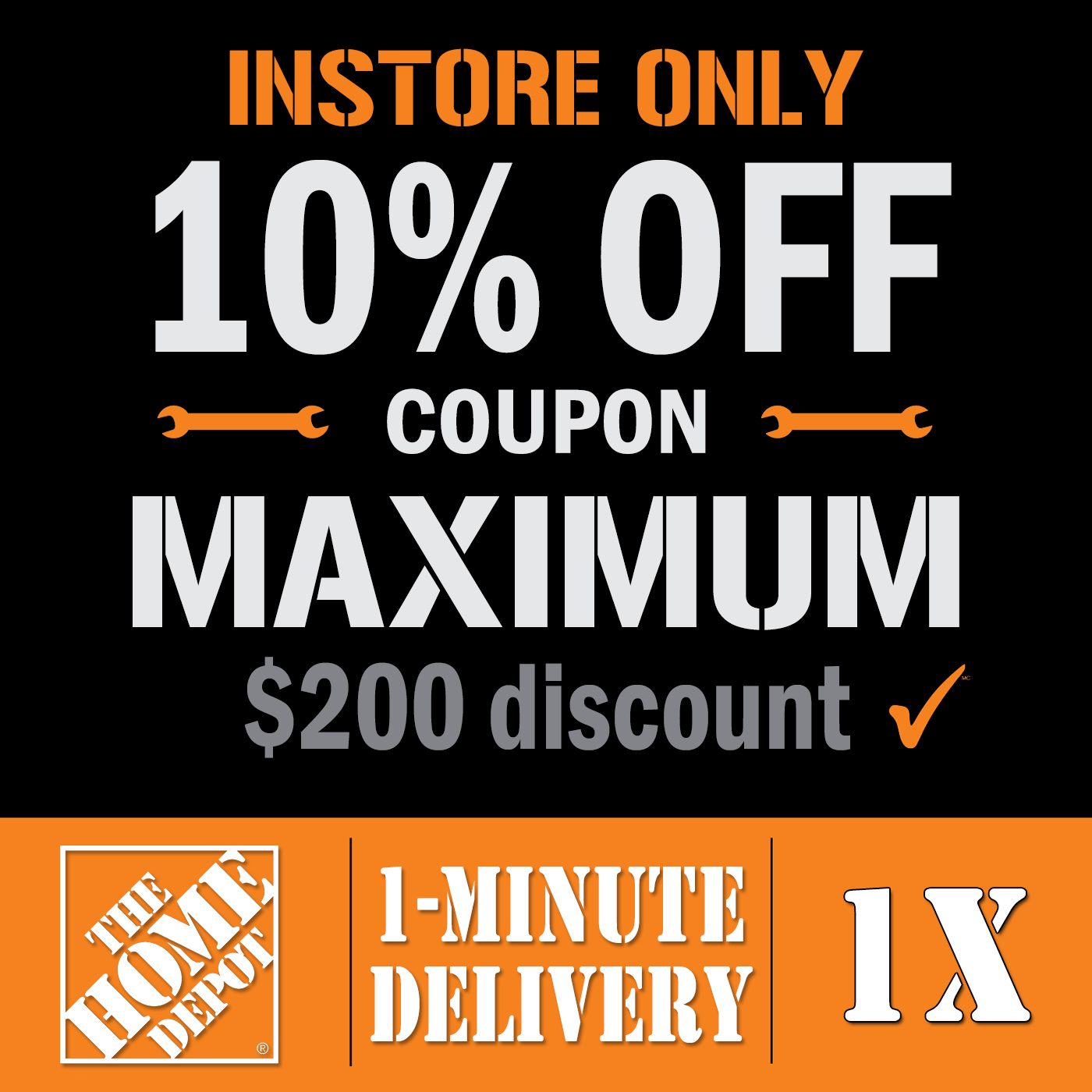 Home Depot Coupon – One (1X) 10% Off Instore Only (Printable with regard to Free Printable Home Depot Coupons