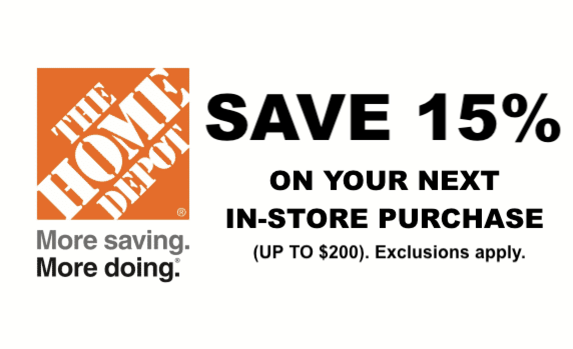 Home Depot Printable Coupon - One (1X) 15% Off regarding Free Printable Home Depot Coupons