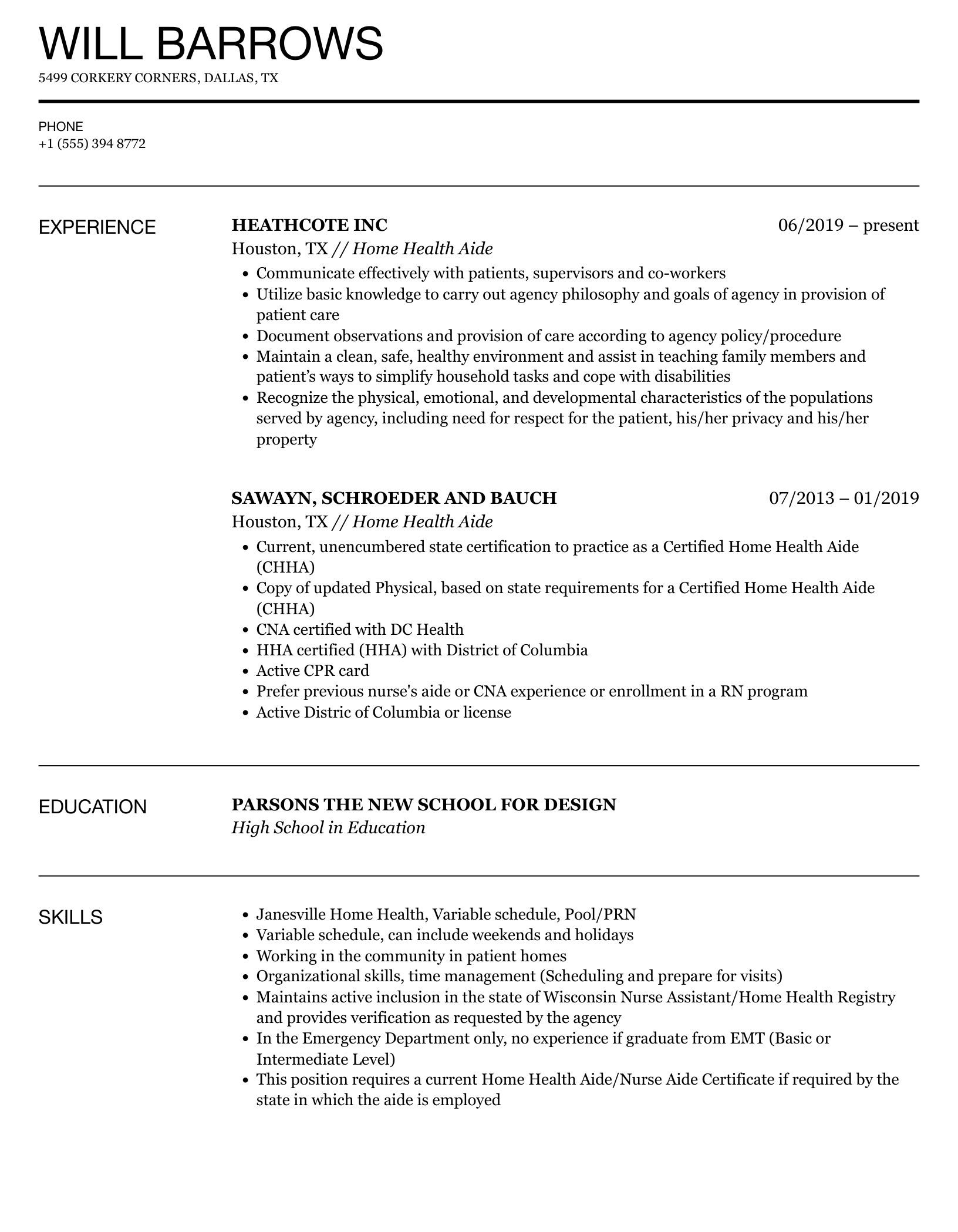 Home Health Aide Resume Samples | Velvet Jobs throughout Free Printable Inservices for Home Health Aides