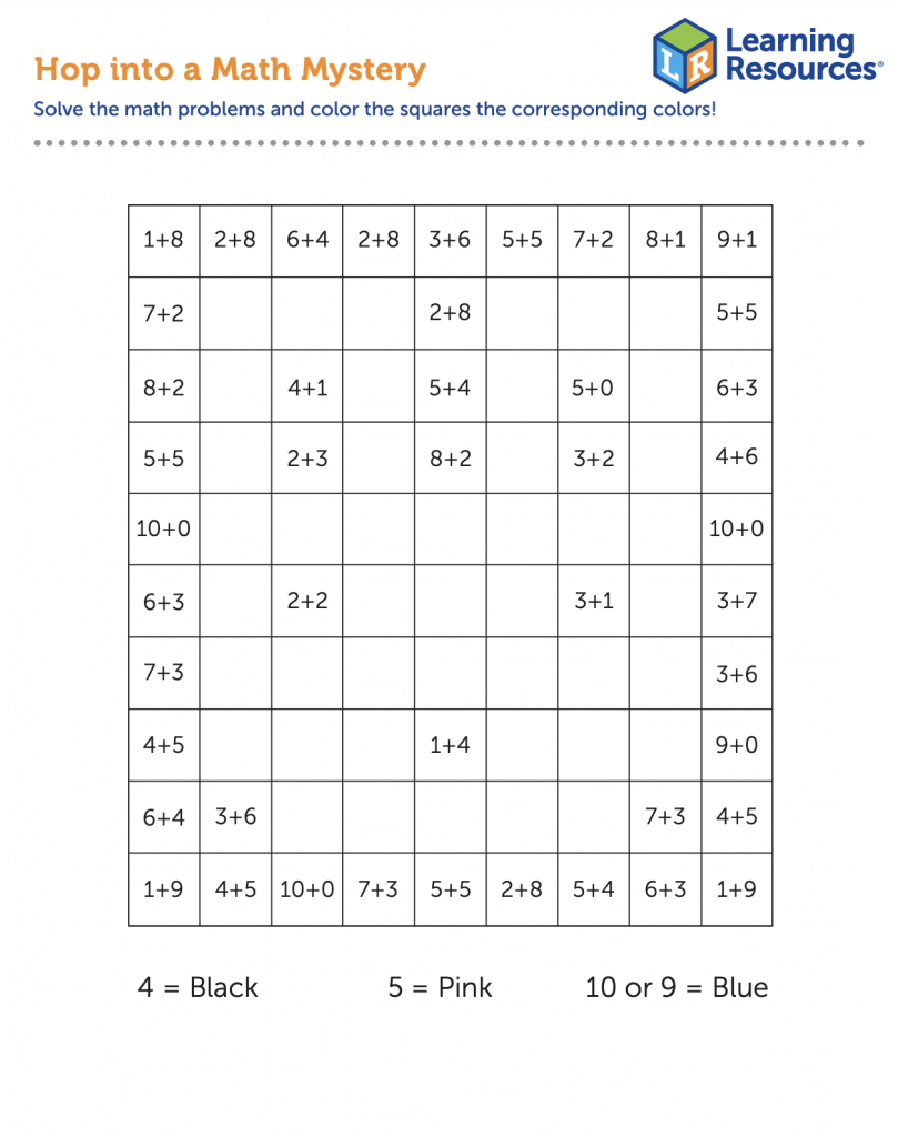 Hop Into A Math Mystery! regarding Free Printable Math Mystery Picture Worksheets