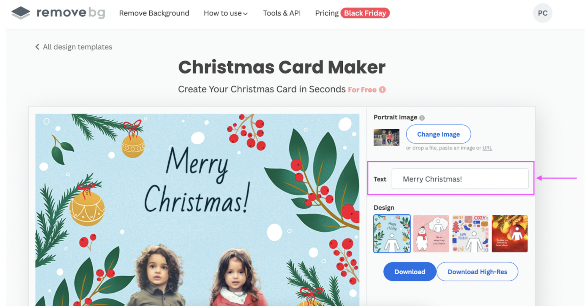 How To Create A Christmas Card Online – Remove.bg Blog with regard to Free Online Christmas Photo Card Maker Printable