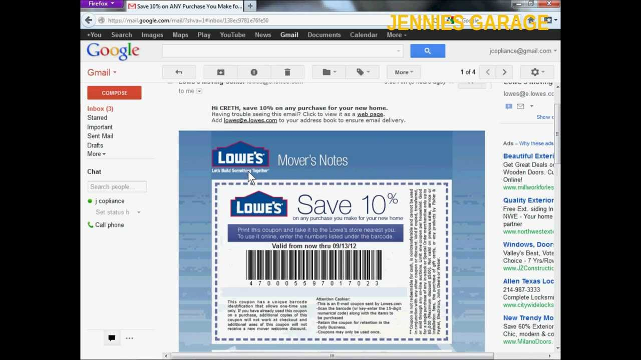 How To Get A Free Lowes 10% Off Coupon - Email Delivery within Free Printable Lowes Coupons