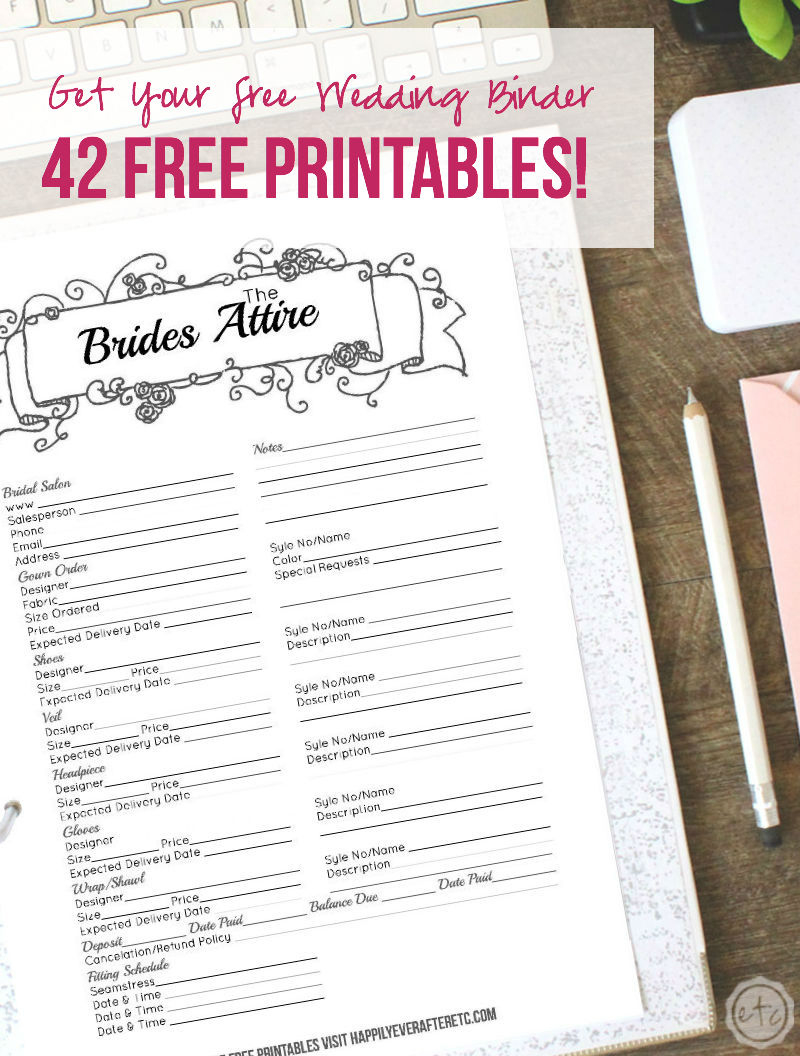 How To Put Together Your Perfect (Free) Wedding Binder (+ 42 Free regarding Free Printable Wedding Binder Templates