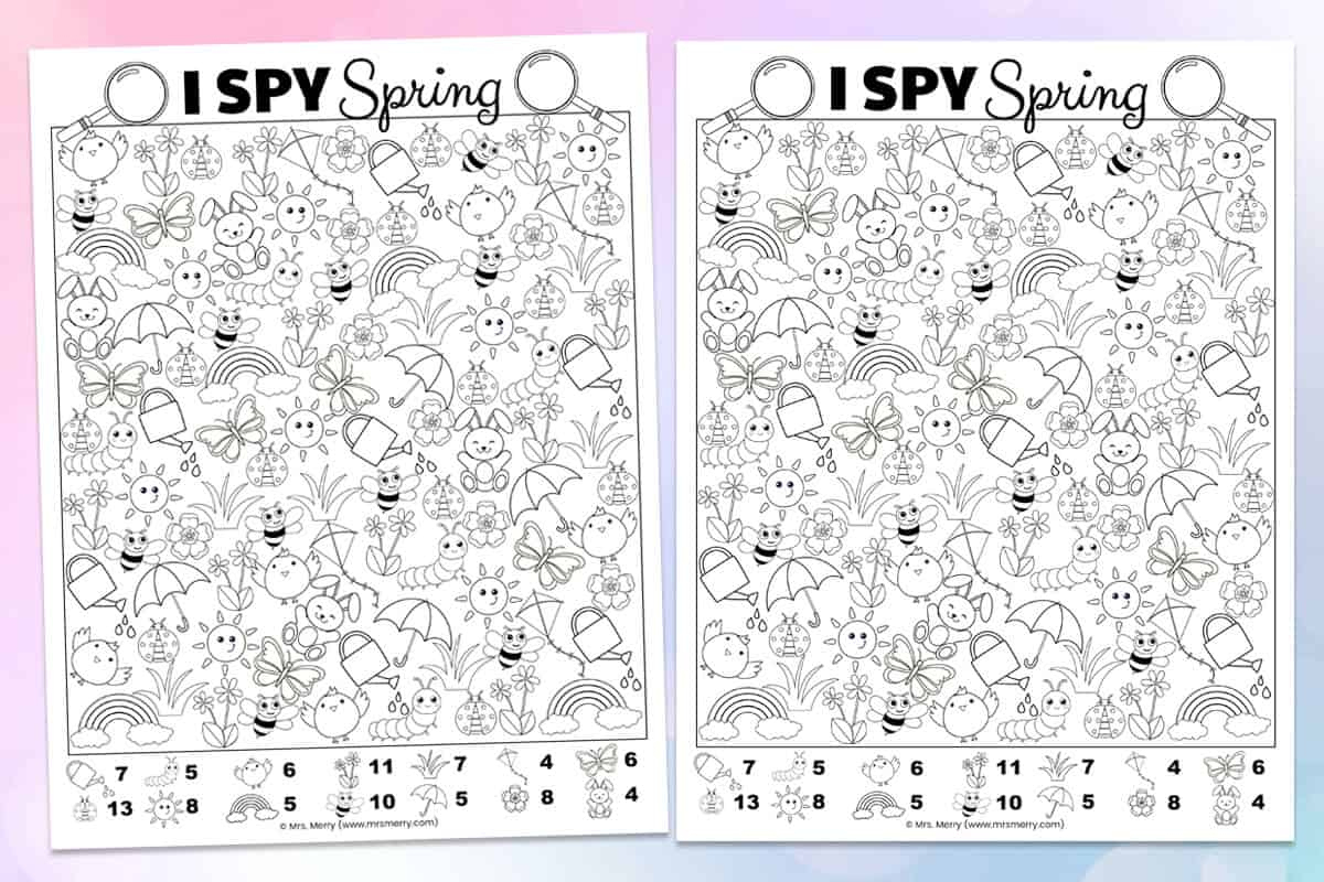 I Spy Game For Spring Free Printable | Mrs. Merry with regard to Free Printable I Spy Puzzles