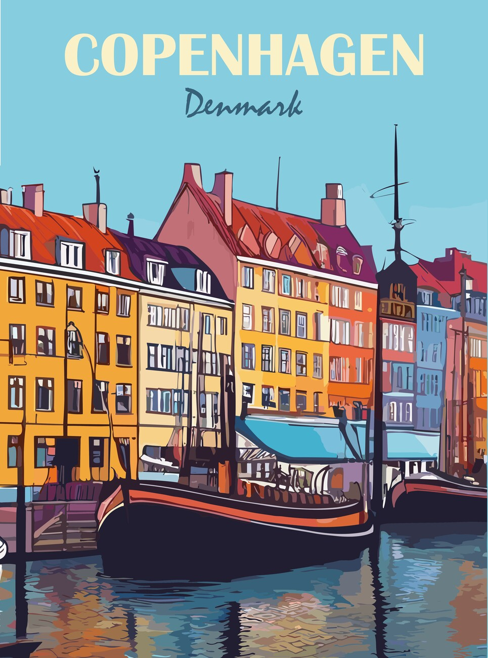 Illustration Copenhagen, Denmark Travel Poster with regard to Free Printable Copenhagen Coupons