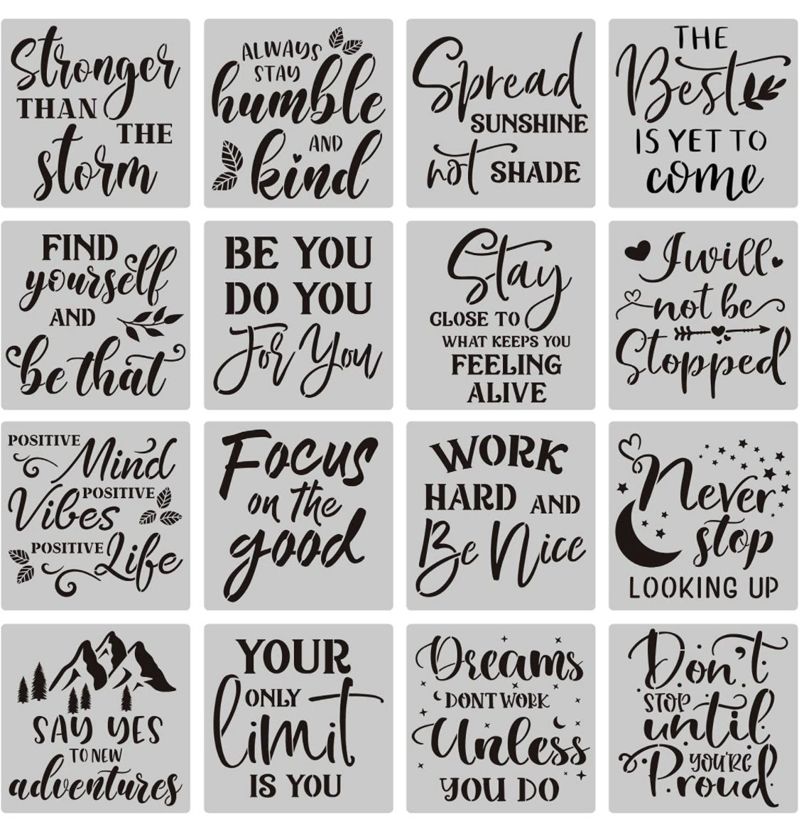 Inspirational Word Stencil Kit throughout Free Printable Quote Stencils