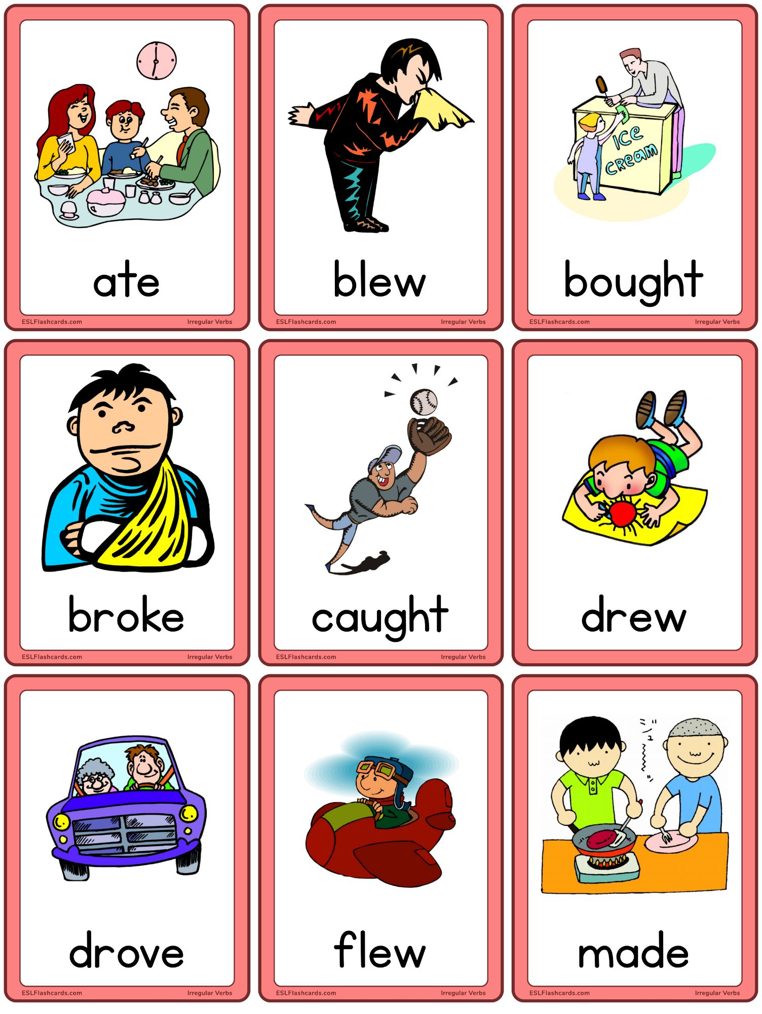 Irregular Verbs – Esl Flashcards within Irregular Verbs Flashcards Printable Free