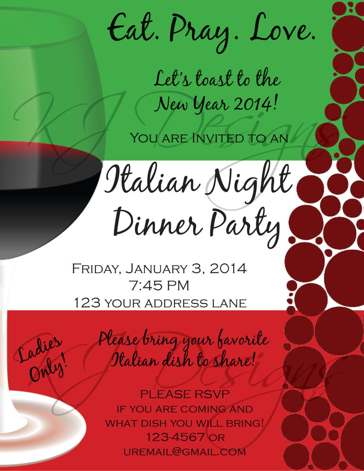 Italian Dinner Party Invitation Template | Italian Dinner Party intended for Free Printable Italian Party Invitations