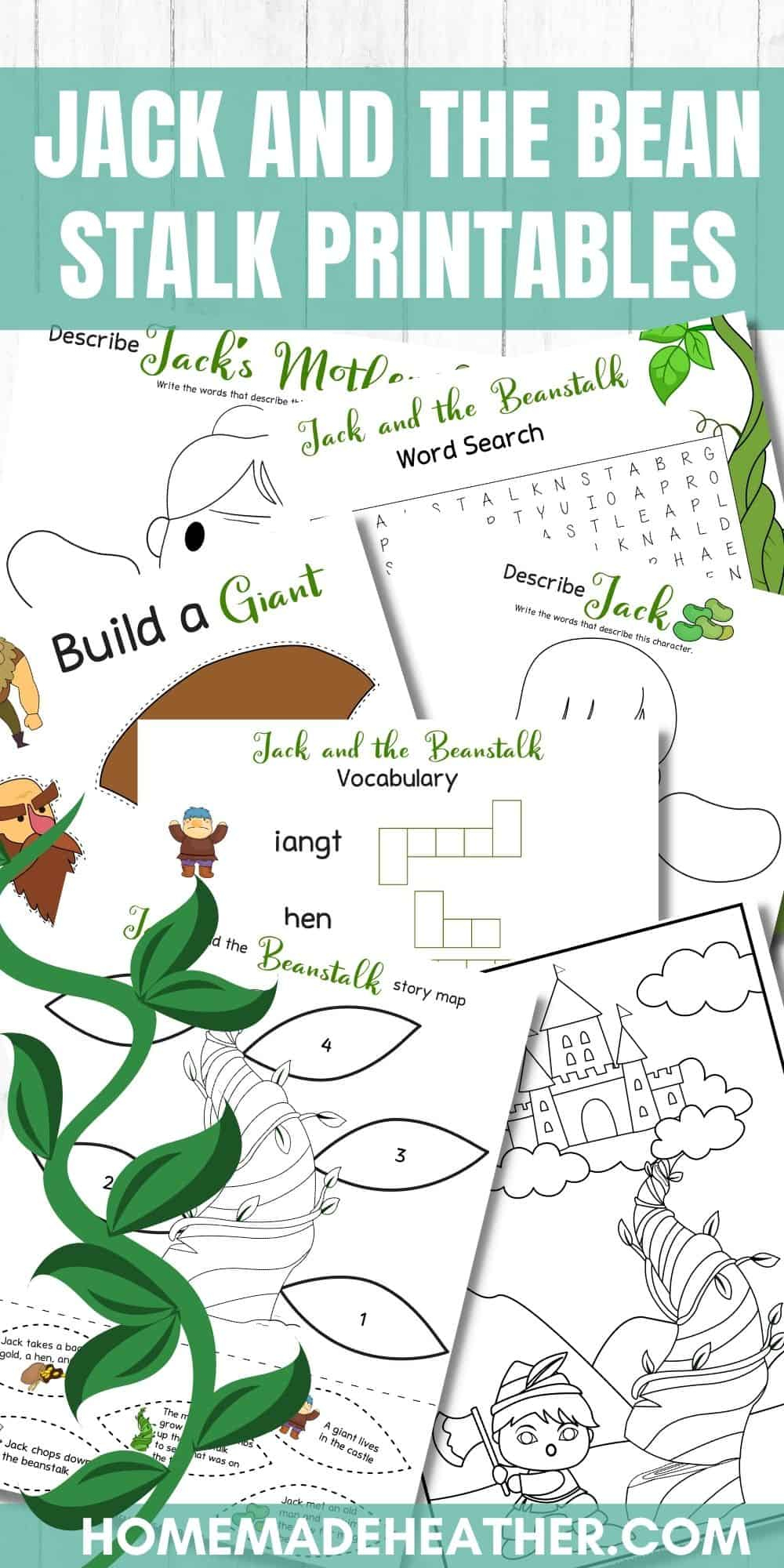 Jack And The Beanstalk Activity Printables » Homemade Heather for Jack And The Beanstalk Free Printable Activities