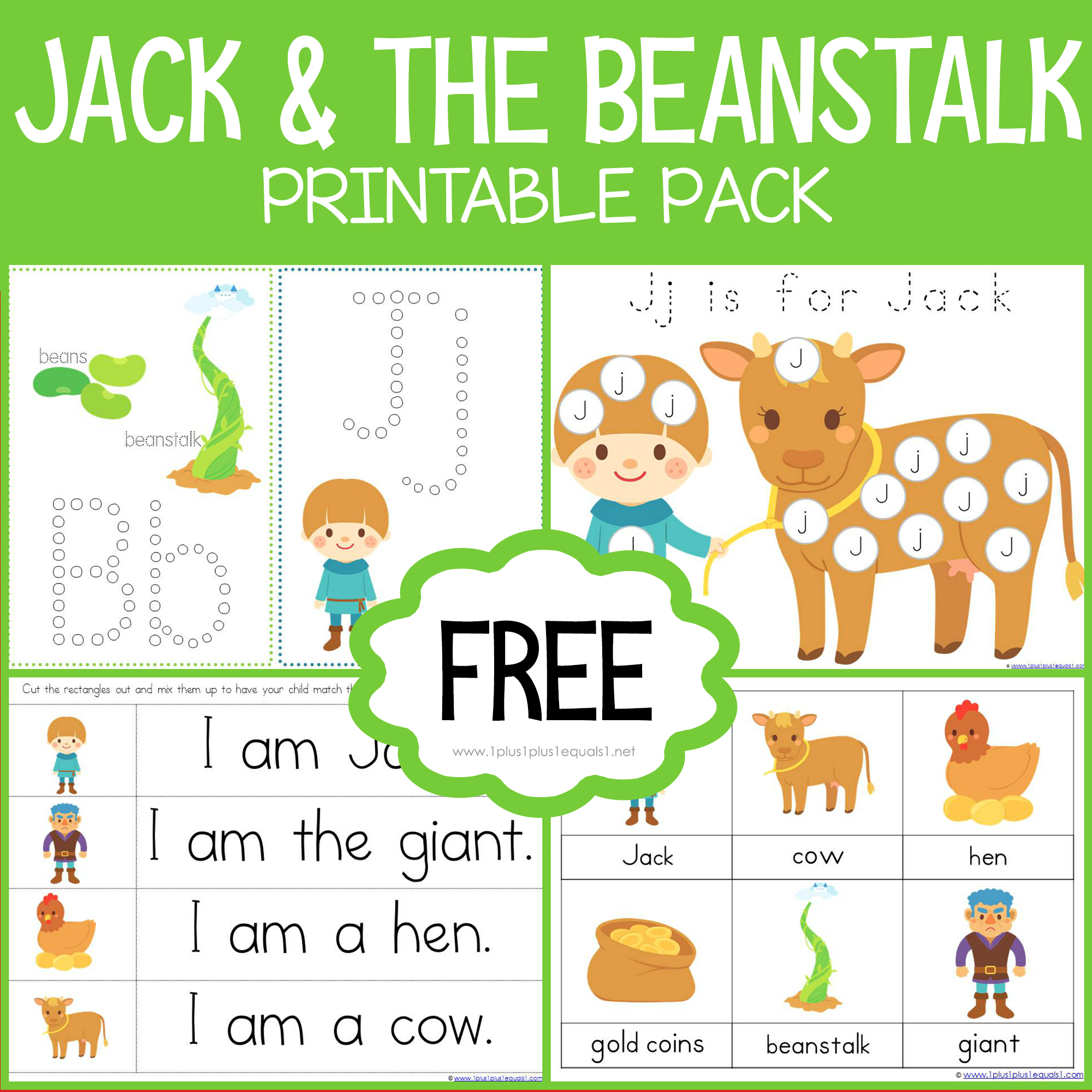 Jack And The Beanstalk Printables - 1+1+1=1 throughout Jack And The Beanstalk Free Printable Activities