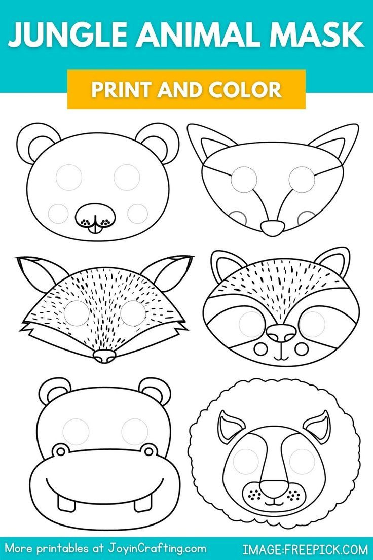 Jungle Animal Mask Printable Coloring Page | Printable Animal throughout Free Printable Jungle Book Masks