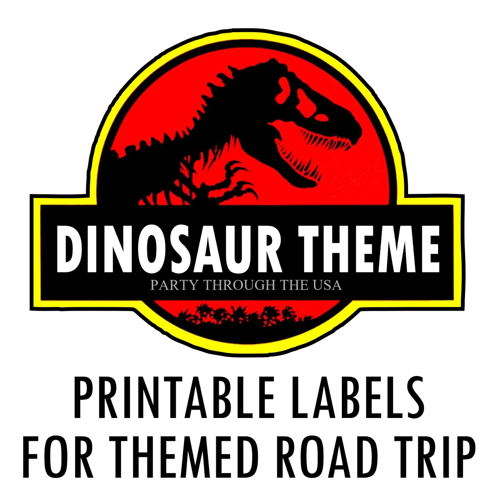 Jurassic Printable Labels For Themed Road Trip throughout Jurassic World Free Printables