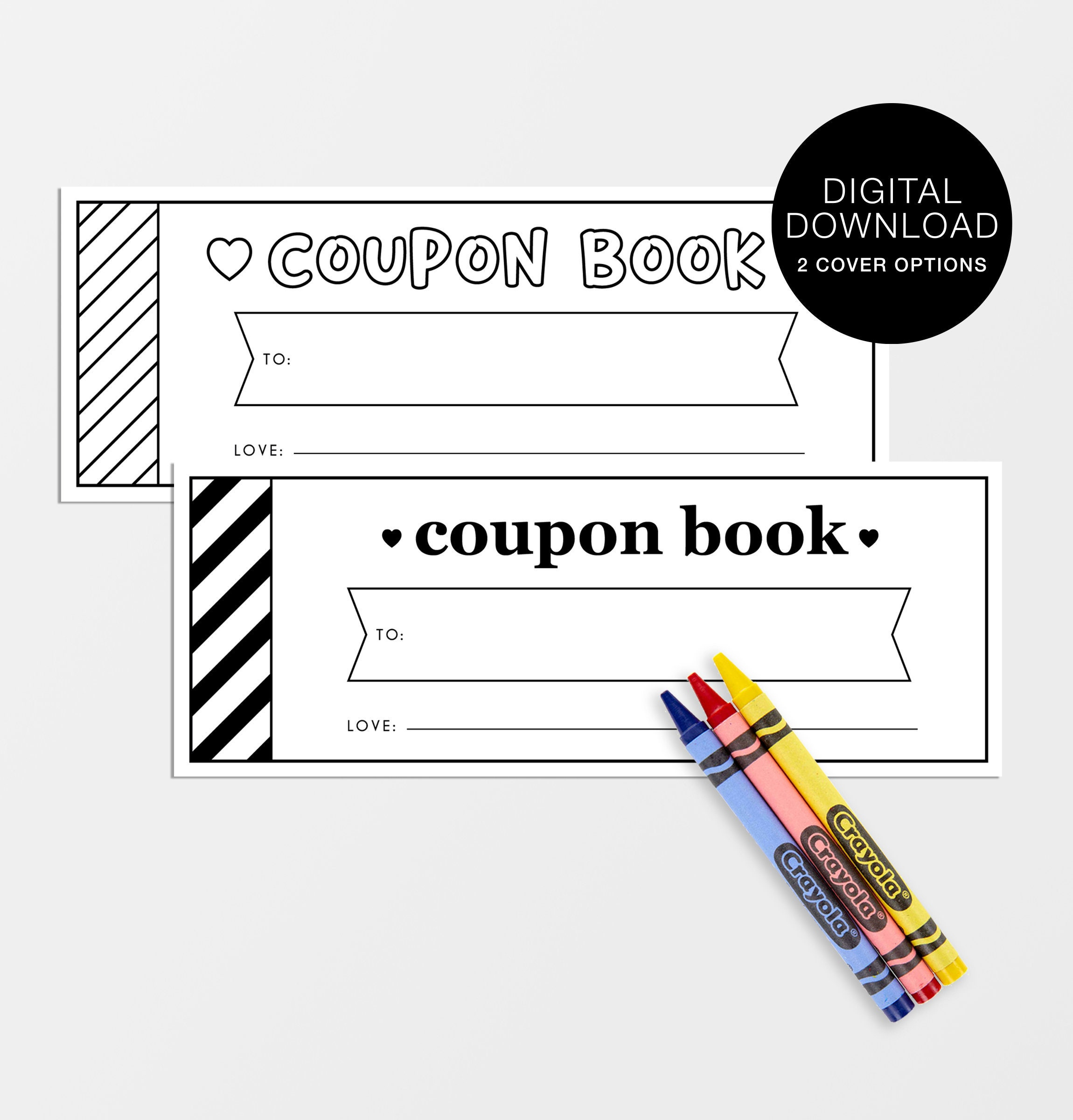 Kids Printable Coupon Book, Diy Coupon Template, Personalized regarding Free Printable Crayola Coupons