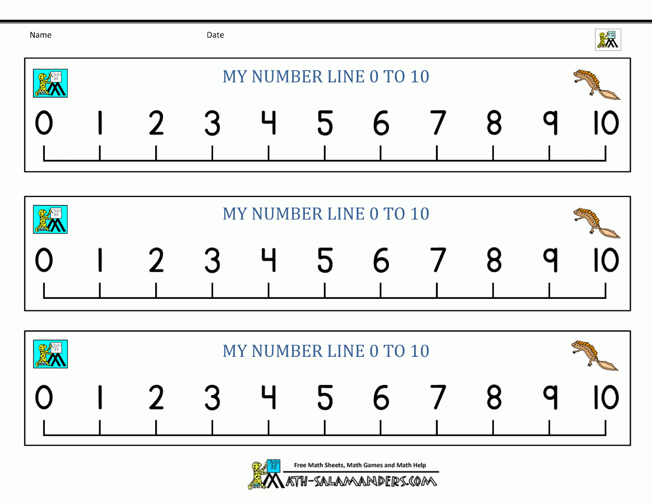 Kindergarten Math Printables throughout Free Printable Number Line for Kids