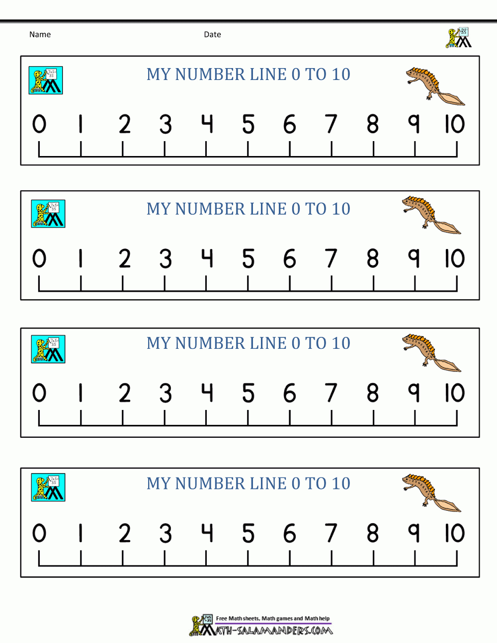 Kindergarten Math Printables within Free Printable Number Line For Kids