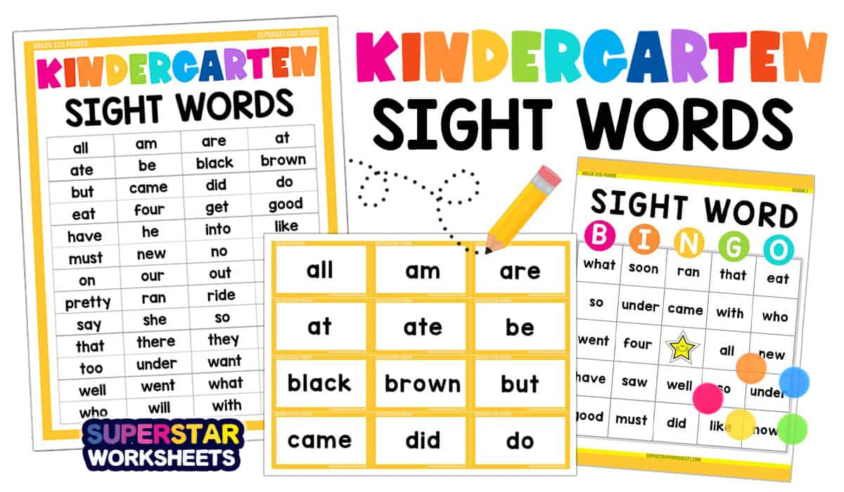 Kindergarten Sight Words - Superstar Worksheets inside Free Printable Kindergarten Sight Words