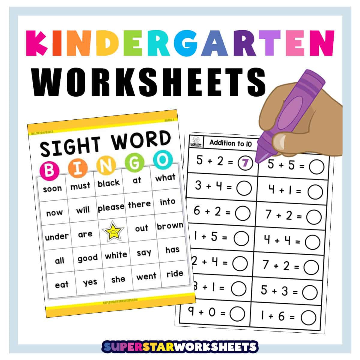 Kindergarten Worksheets - Superstar Worksheets with Free Printable Worksheets for Kindergarten Teachers