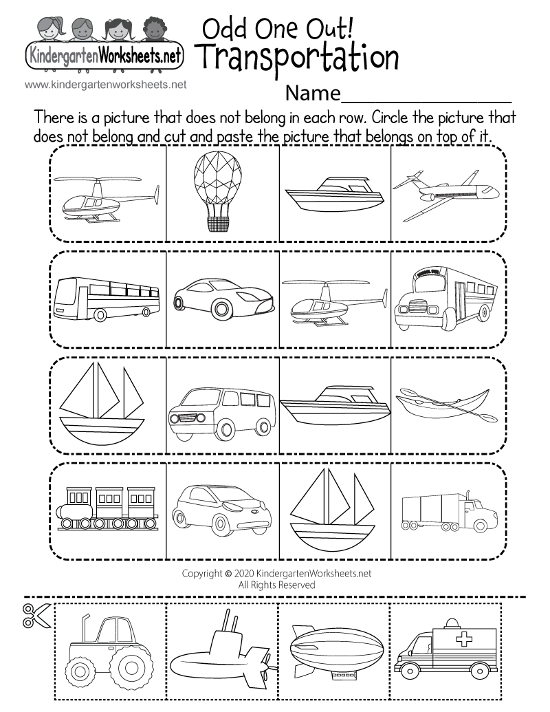 Land, Water, Or Air Transportation Worksheet - Free Printable within Free Printable Transportation Worksheets For Kids