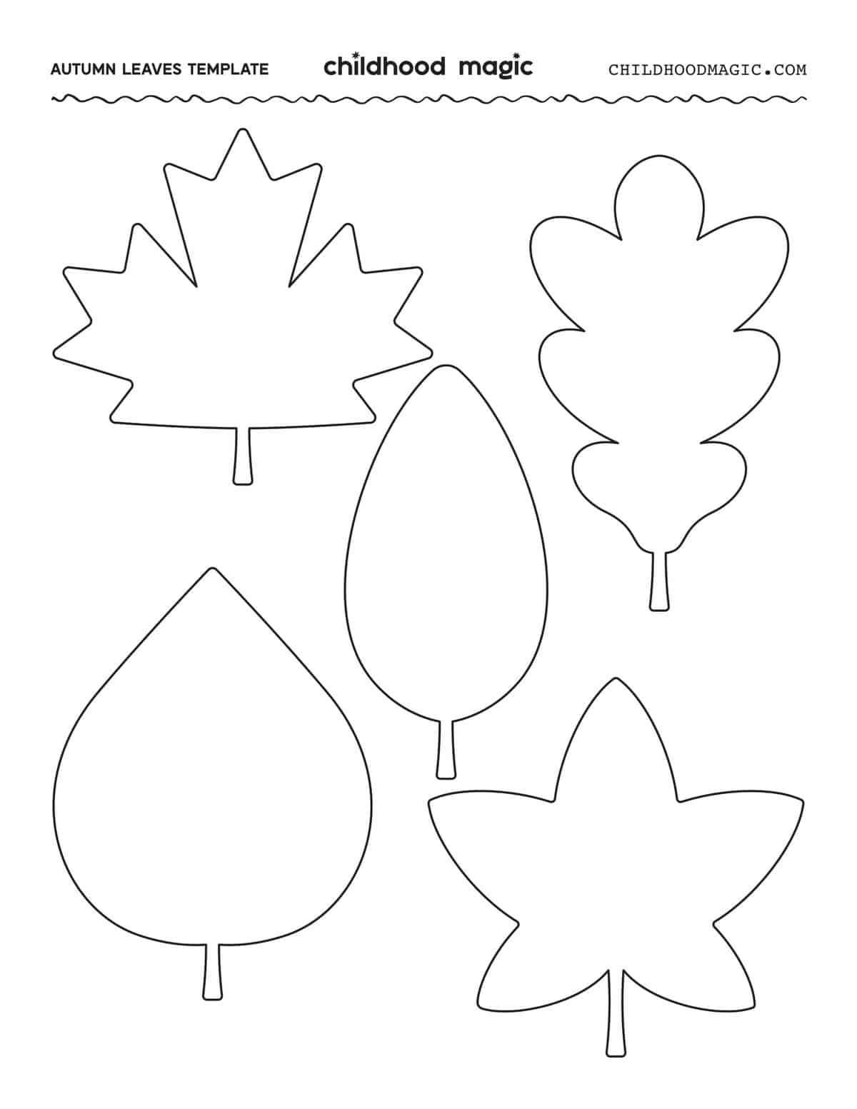 Leaf Outline - Childhood Magic in Free Printable Leaves