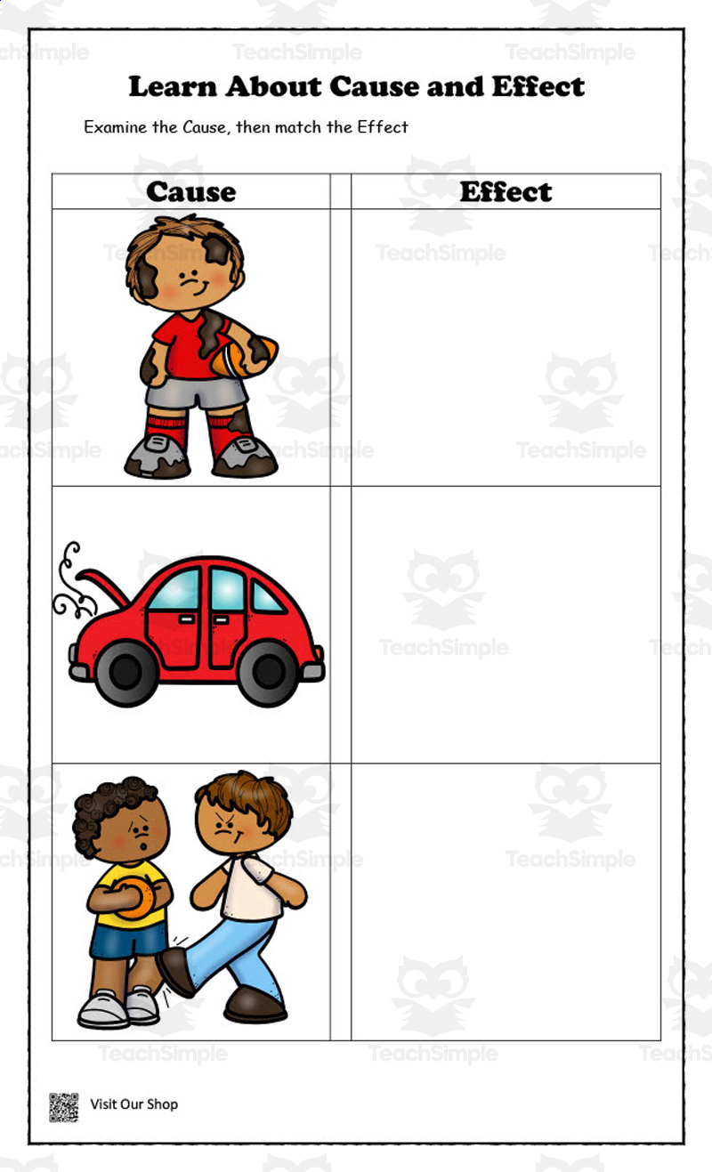 Learn About Cause And Effect Worksheet with Free Printable Cause And Effect Picture Cards