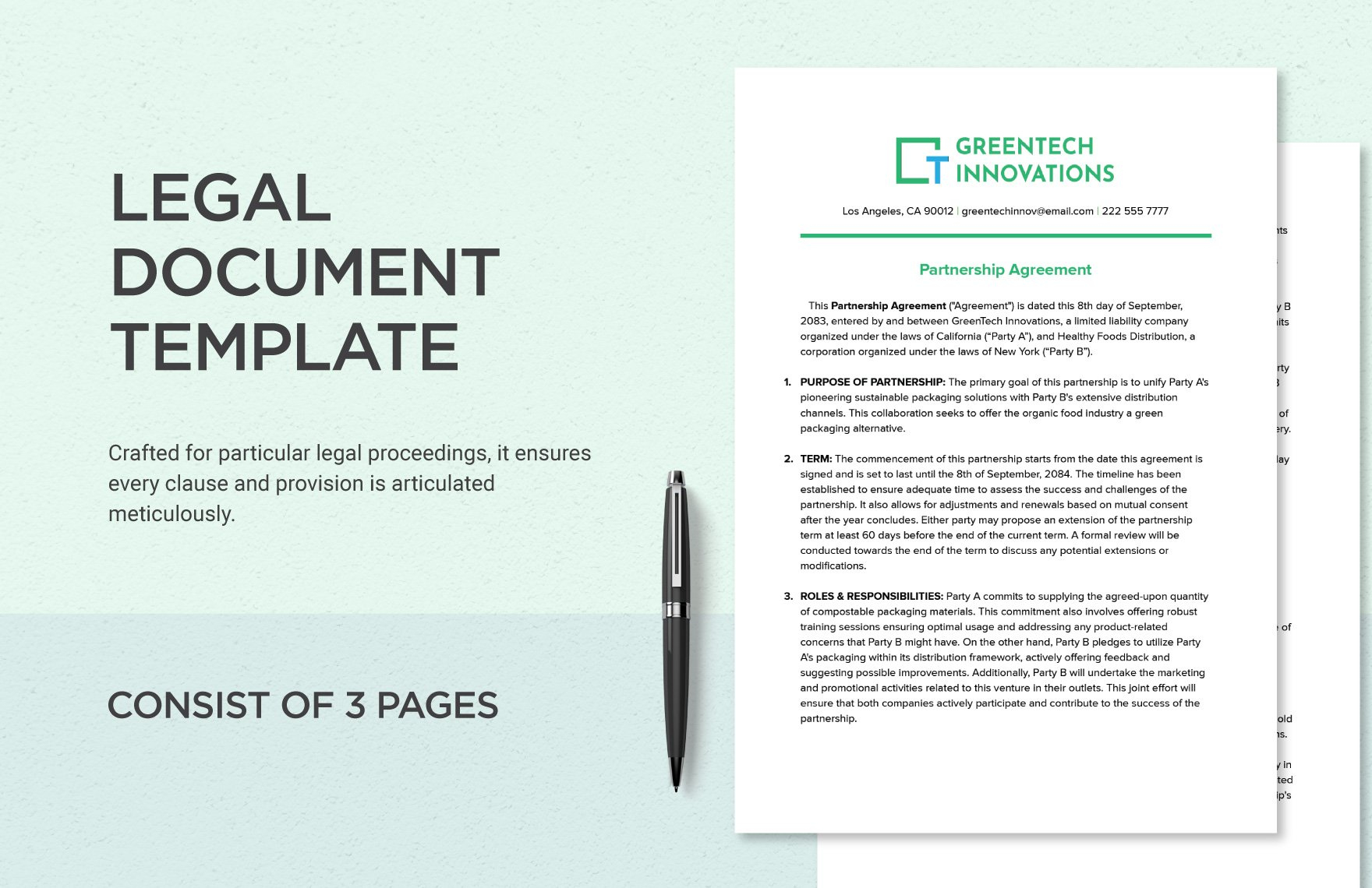 Legal Document Template In Word, Pdf, Google Docs - Download throughout Free Printable Legal Documents