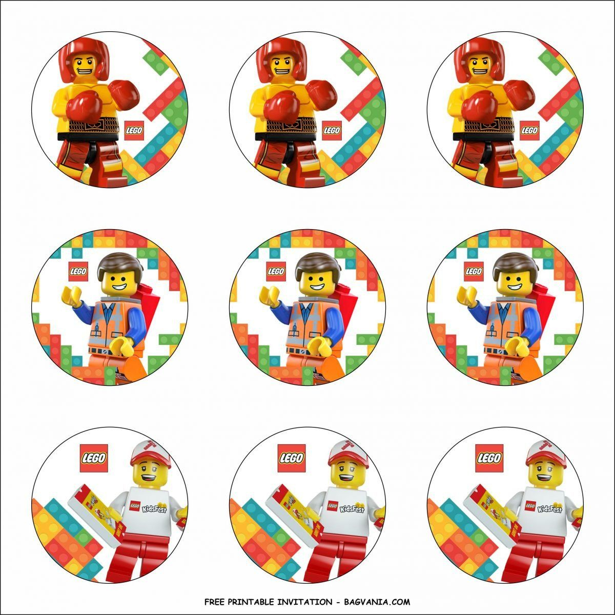 Lego Birthday Party Kits: Free Printable Templates throughout Free Printable Lego Cupcake Toppers