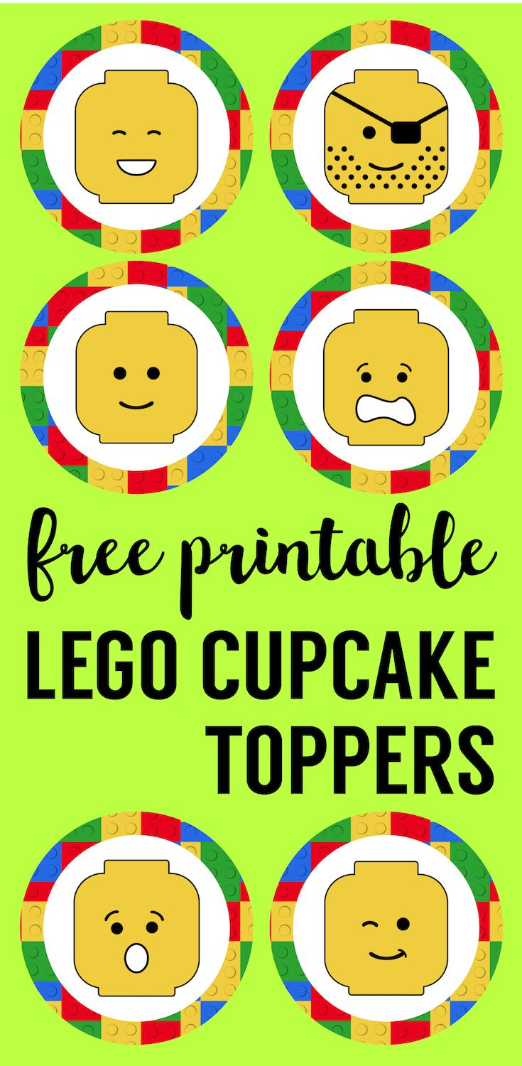 Lego Cupcake Toppers Printable - Paper Trail Design | Lego in Free Printable Lego Cupcake Toppers