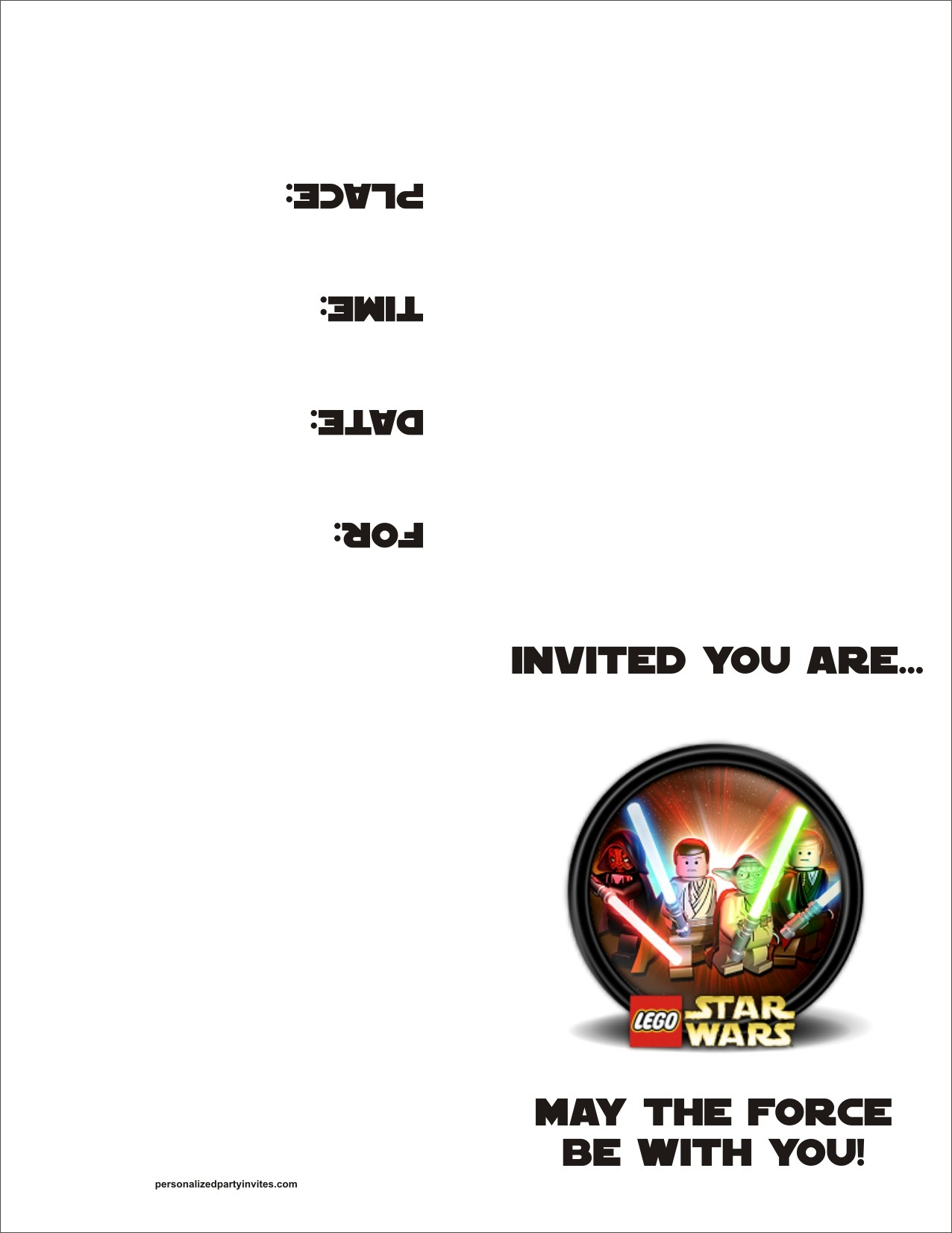 Lego Star Wars Free Printable Birthday Party Invitation intended for Star Wars Invitations Free Printable