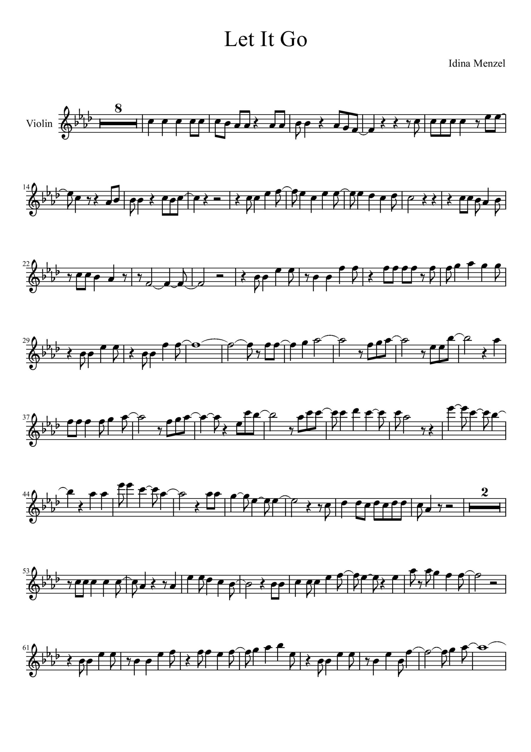 Let It Go Violin Sheet Music - Free Sheet Music inside Let It Go Violin Sheet Music Free Printable