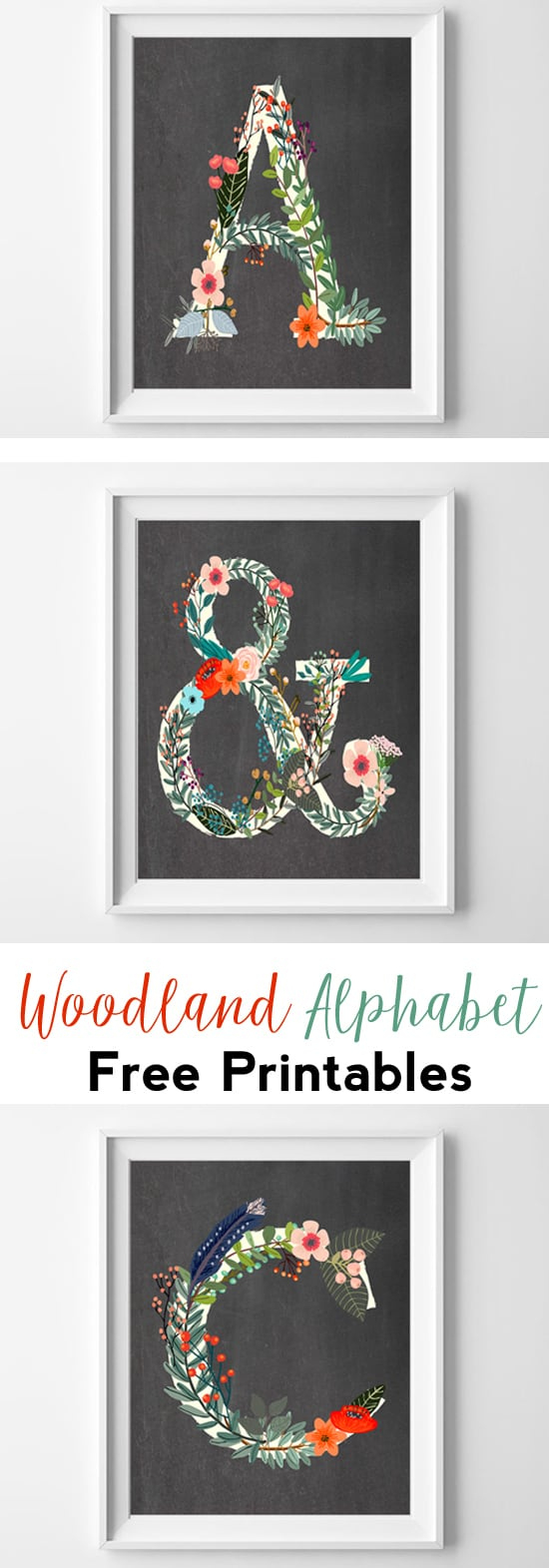 Letter Art {Woodland Alphabet Free Printables} pertaining to Free Printable Photo Letter Art