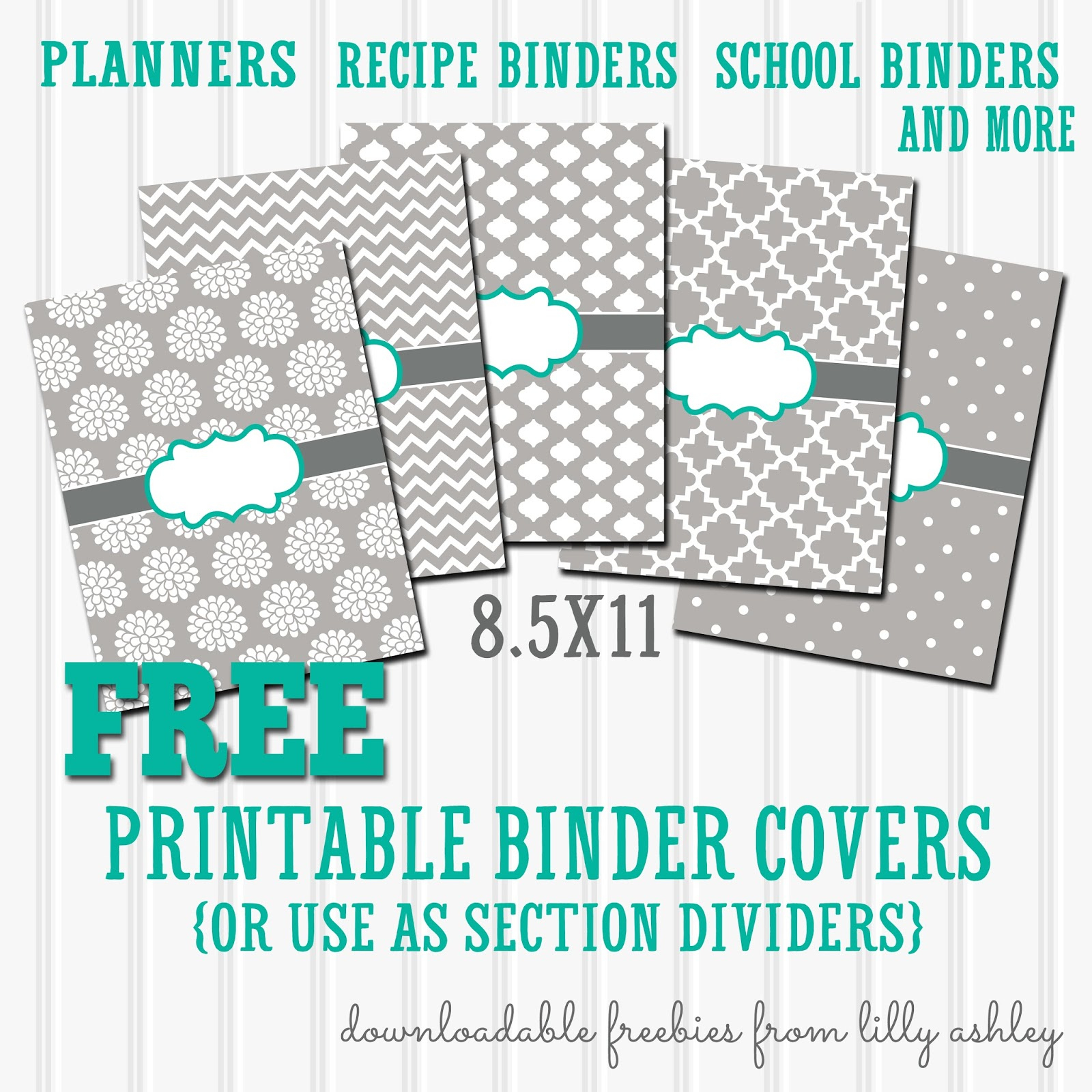 Lilly Ashley: Free Binder Covers Printable Set inside Free Printable Binder Covers and Spines