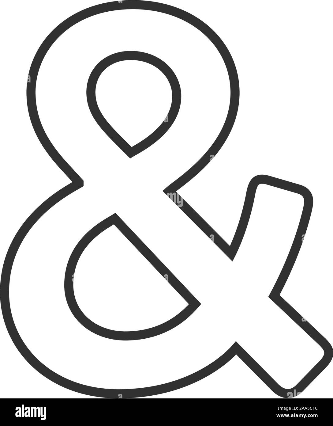 Linear Ampersand Symbol. Logogram, Representing The Conjunction for Free Printable Ampersand Symbol