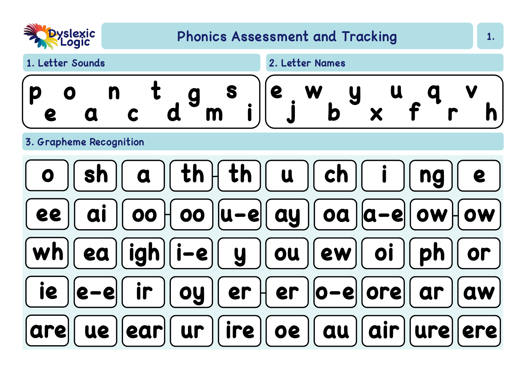 Literacy Difficulties Assessment — Dyslexic Logic within Free Printable Phonics Assessments