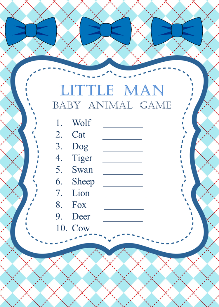 Little Man Themed Baby Shower Ideas - My Practical Baby Shower Guide inside Mustache Baby Shower Games Free Printables