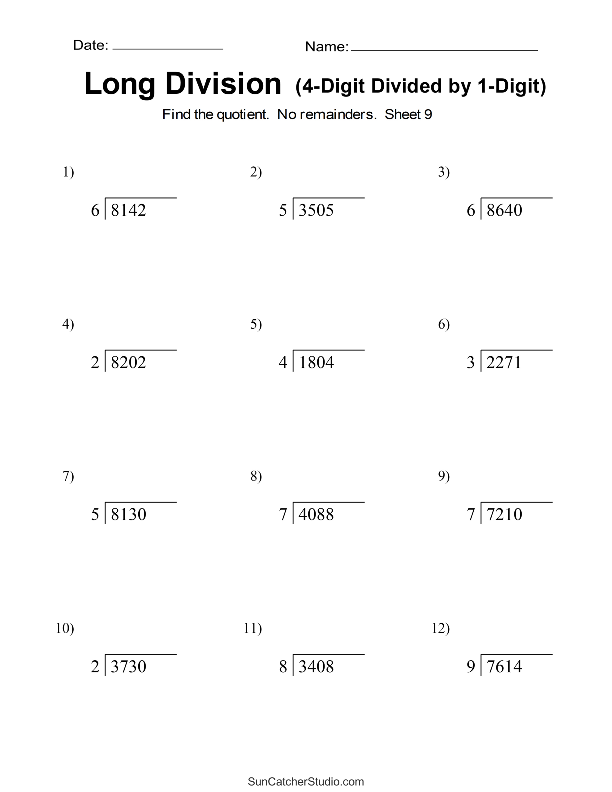 Long Division Worksheets &amp;amp; Problems (Free Printable Math Drills for Free Printable Long Division Worksheets 5Th Grade