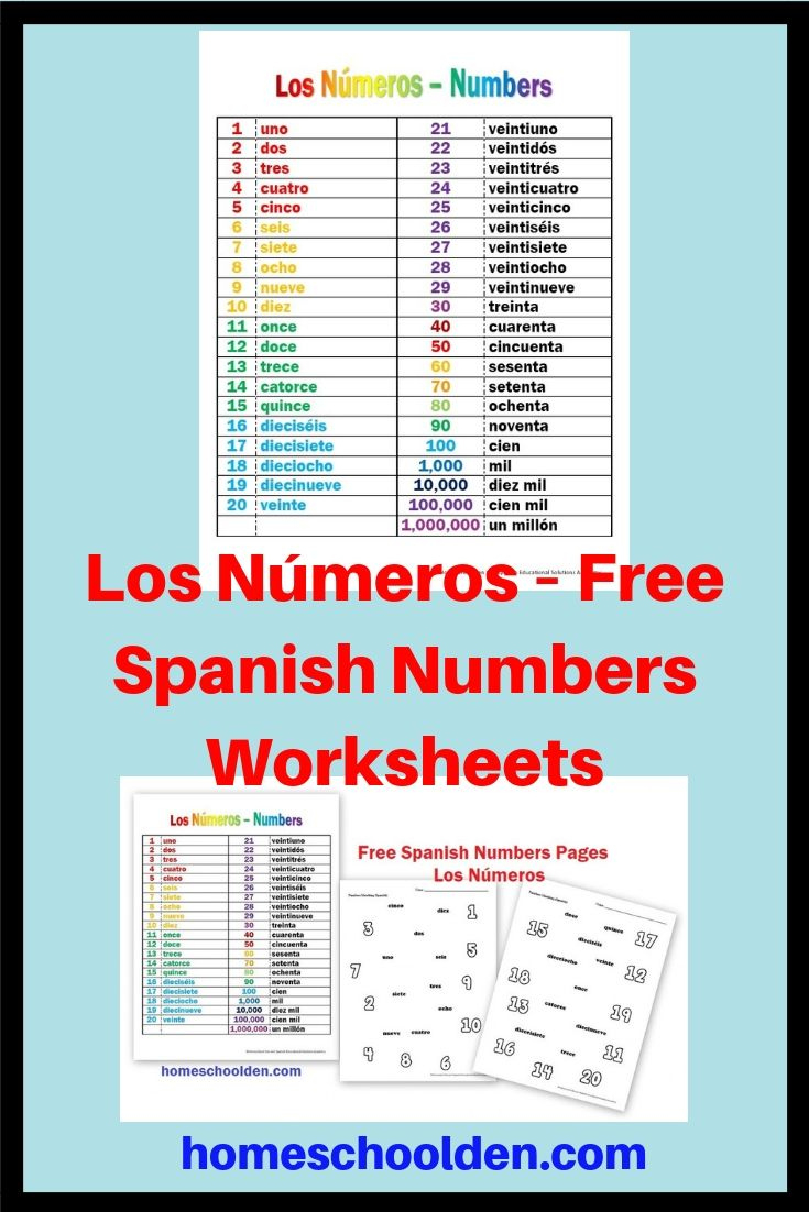 Los Números – Free Spanish Numbers Worksheets | Spanish Numbers with Free Printable Spanish Numbers